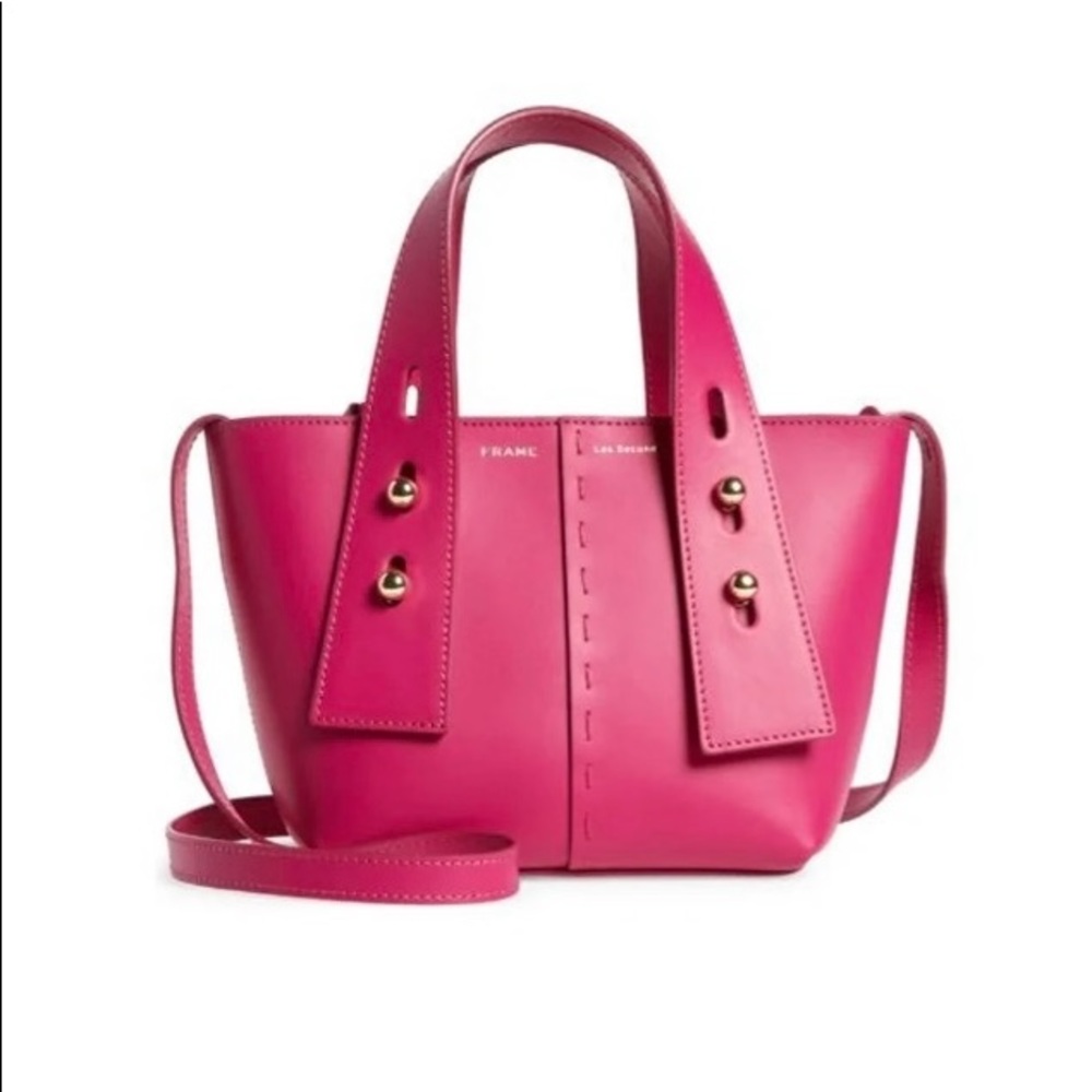 Frame Denim Mini Tote in Bright Pink